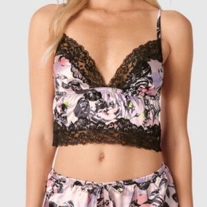 LA SENZA SATIN LACE PAJAMA TOP